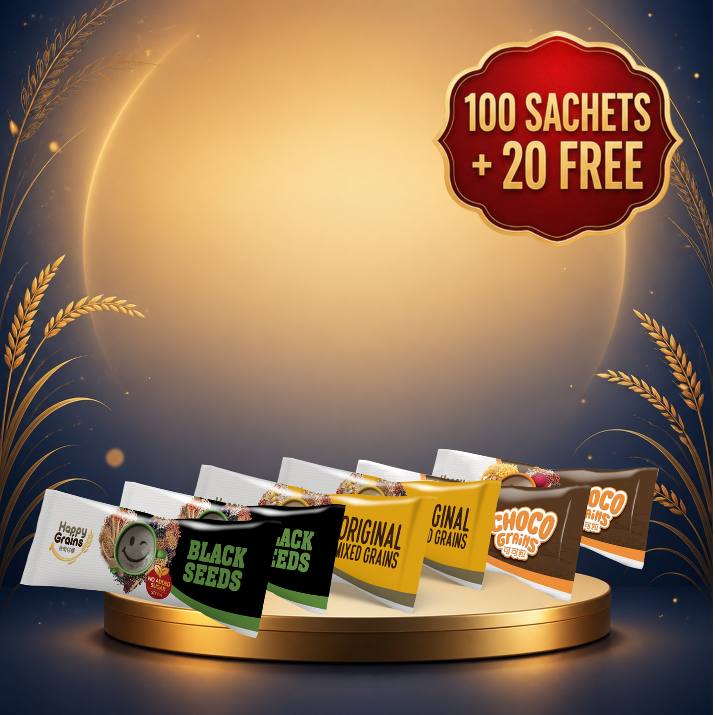 Happy Grains Family Value Bundle – 100 Sachets + 20 FREE