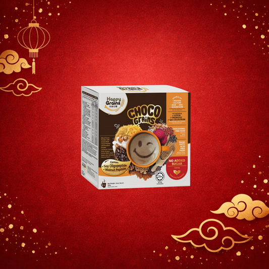 Happy Grains Choco 12-Sachet Box – Free 2 Sachets + Red Packet