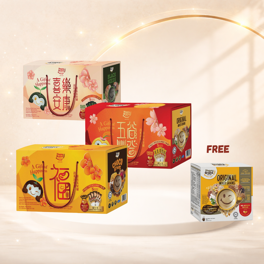 Happy Grains Celebration Bundle – Buy 12, Get Free Gifts (4x15 Sachet Box