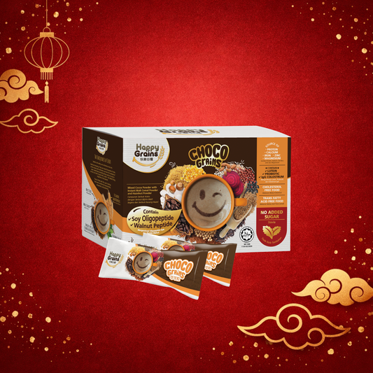 Happy Grains Choco – 32-Sachet Box (FREE 2 Sachets + Red Packets)