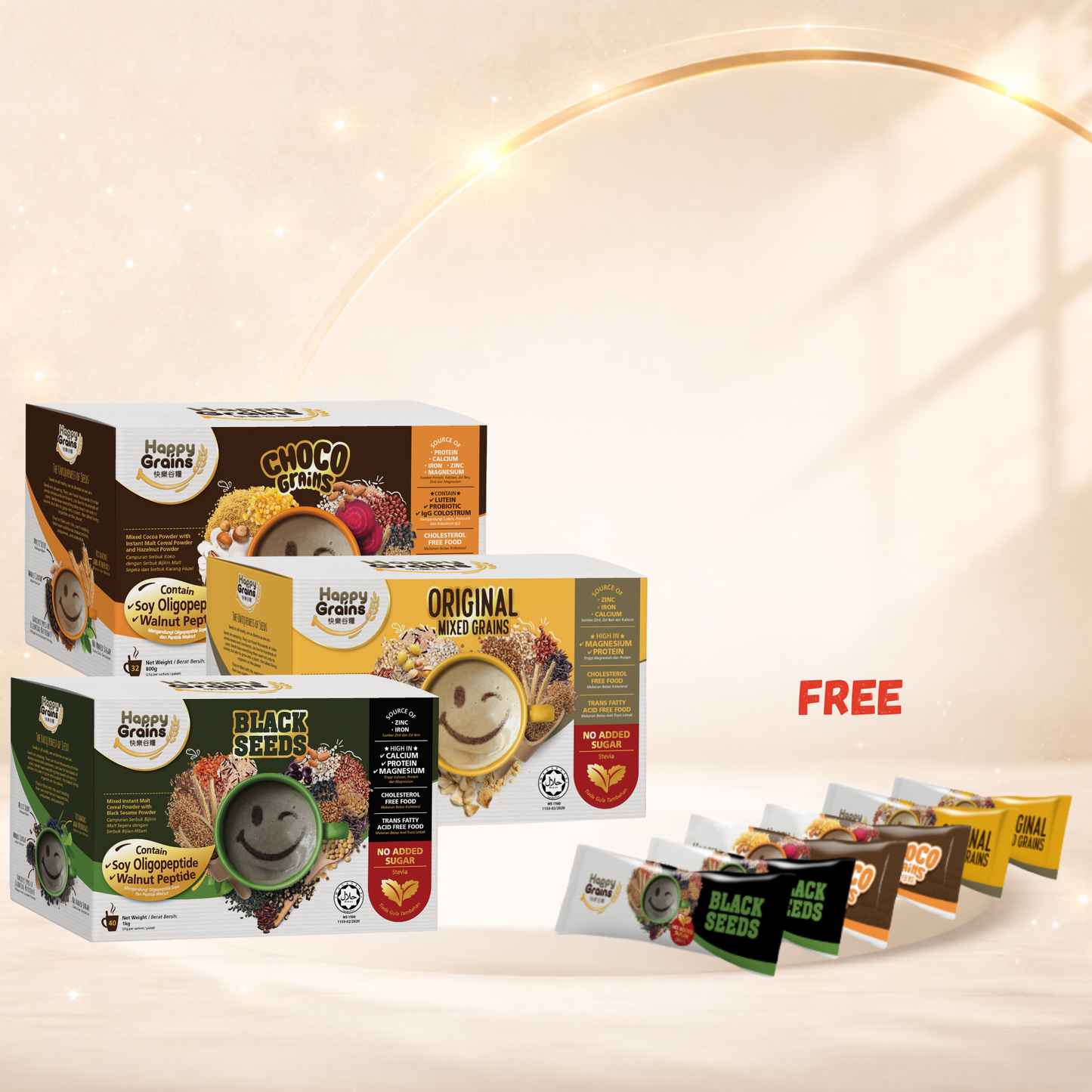 Happy Grains Regular Pack – Buy 5 Boxes Free 80 Sachets