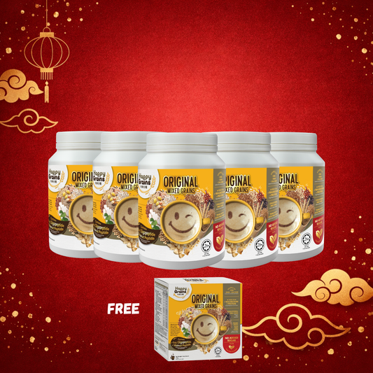 Happy Grains Original – 12-Can Bundle (FREE 4x15 Sachet Box + 12 Red Packets)